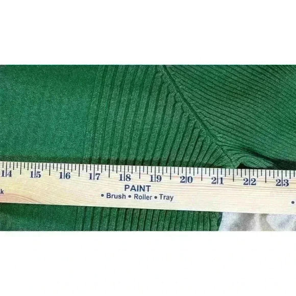 Style & Co Women’s 1/4 Zip Ribbed Knit 100% COTTON Sweater Green/Black Size 3X - Picture 11 of 11